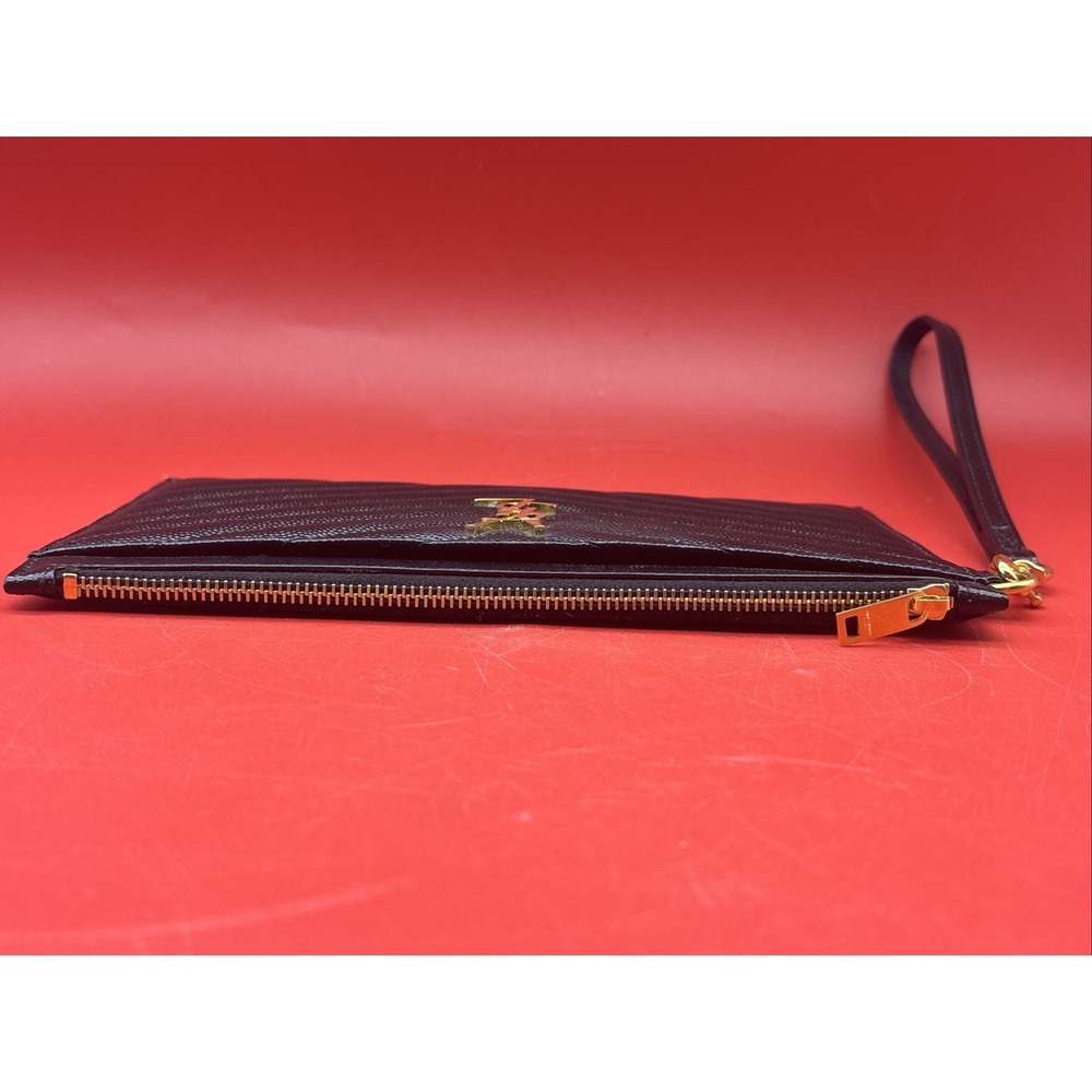 Saint Laurent Black Matelasse Gold Logo Wristlet Clutch - Picture 6 of 14